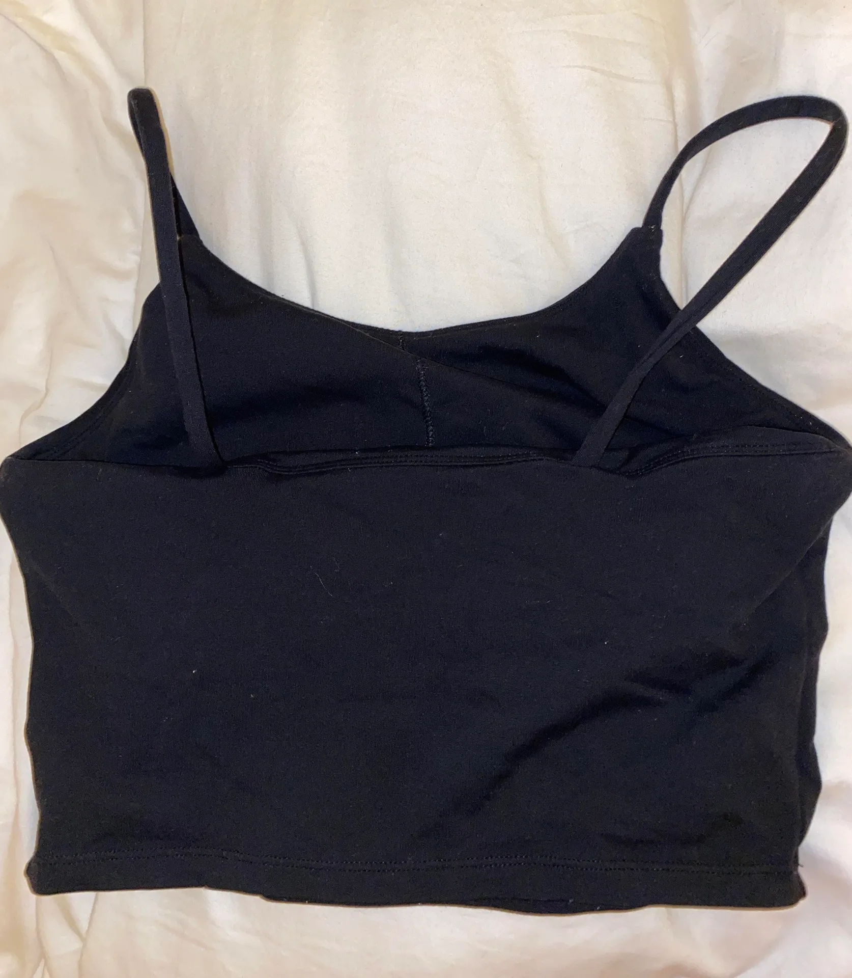 Black Crop Workout Top Size M - Image 2