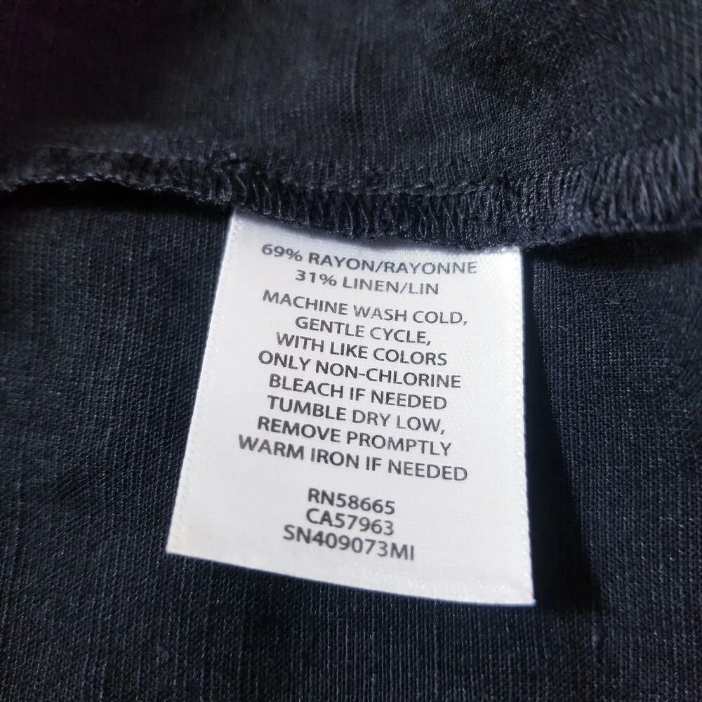 Something Navy Women size Medium Black Layered Midi Sundress Button Front - Image 9