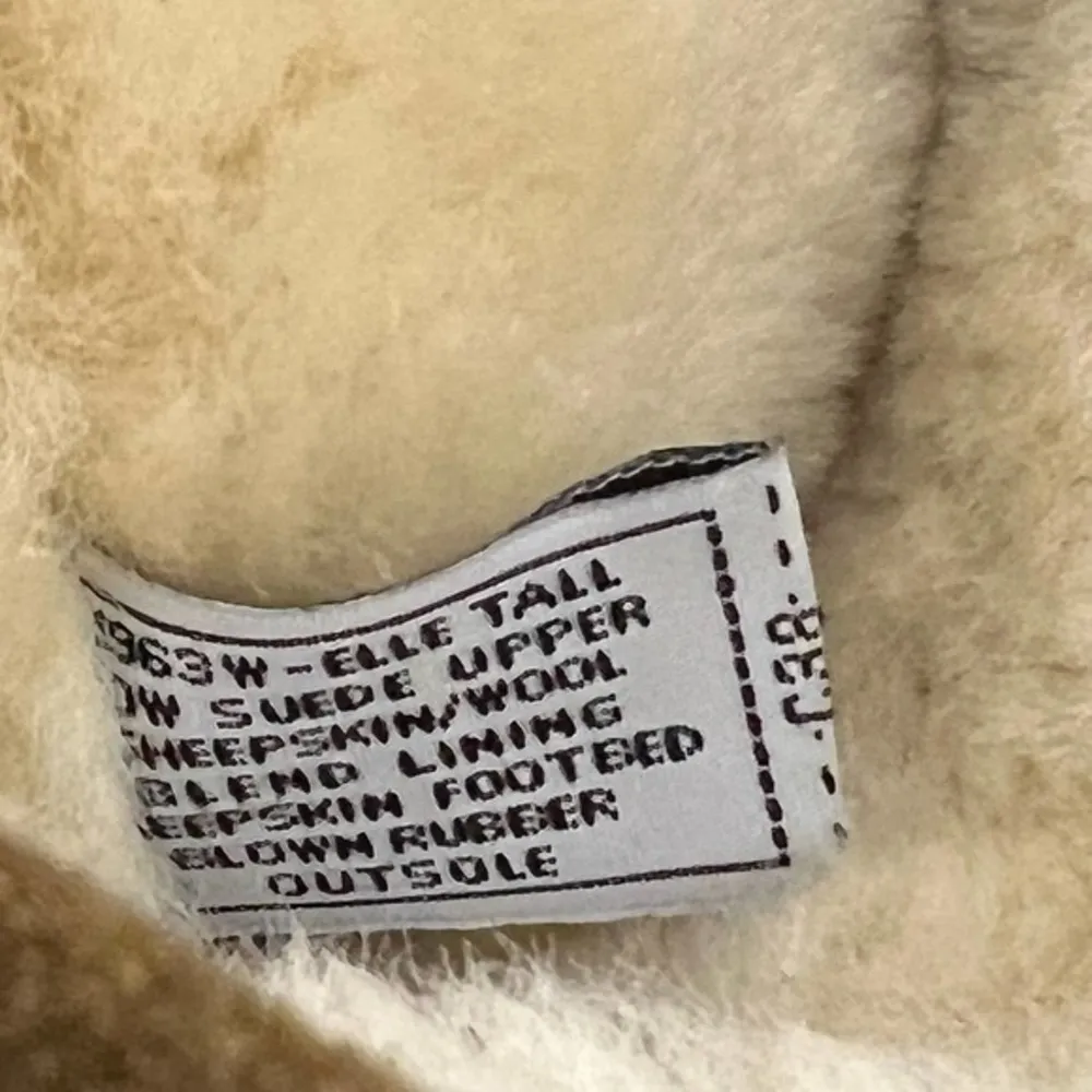 Bear Paw Elle tall suede brown tan winter boots sheepskin wool lining size 6 - Image 10