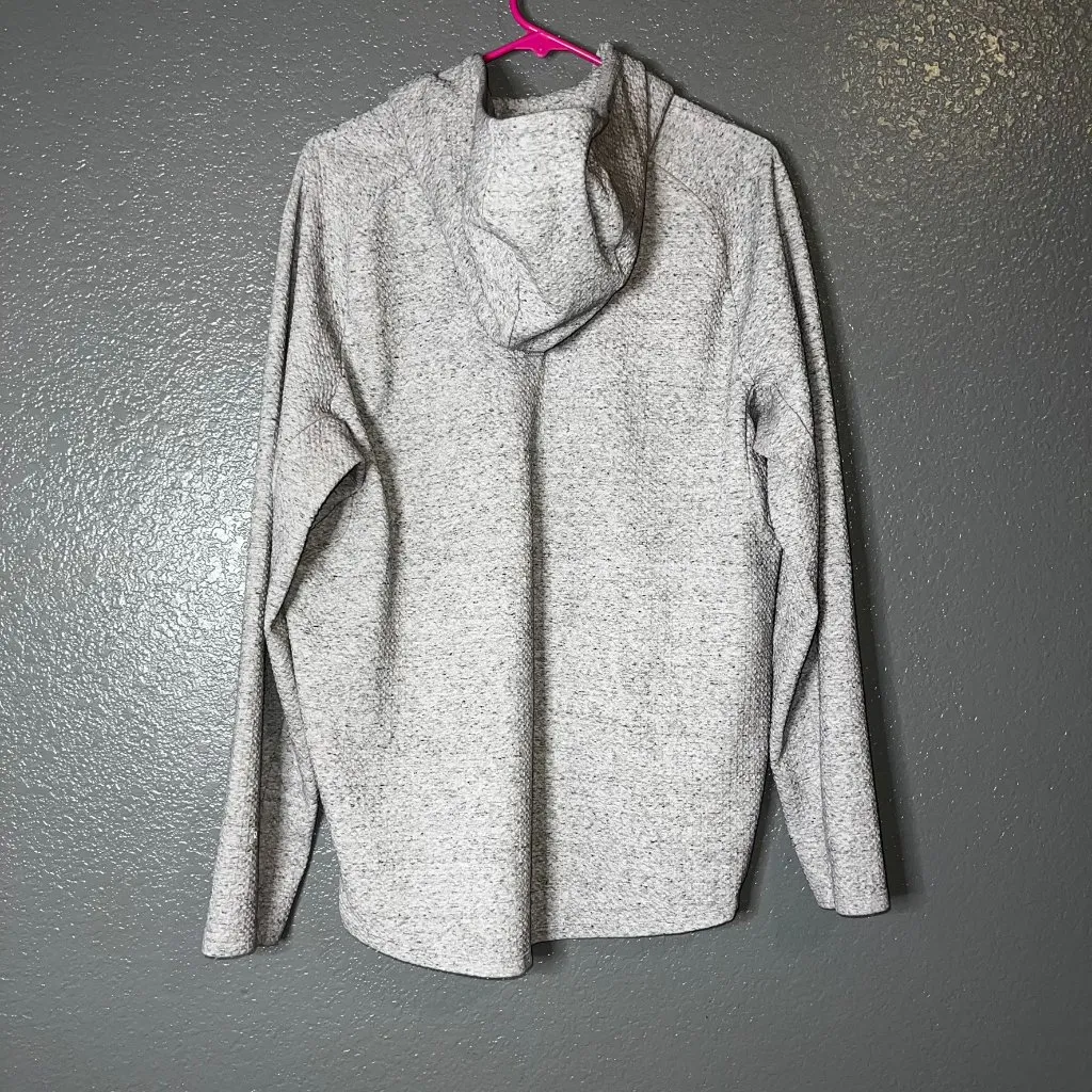 Heather Gray Pullover Hoodie Medium Fit Casual Activewear Sweatshirt Black - Image 3