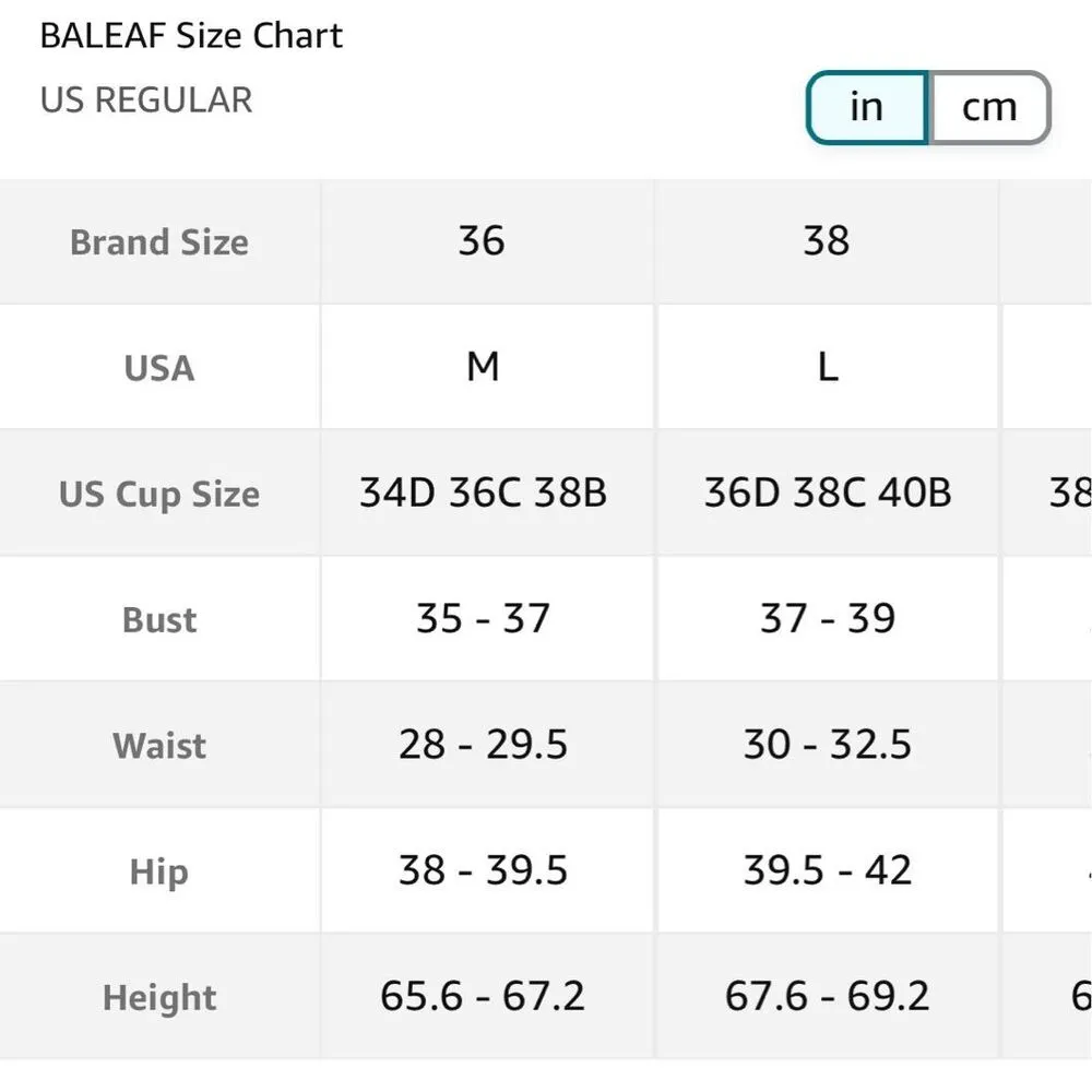 NEW BALEAF Racerback Athletic One Piece Modest Bathing Suit M/36 - Image 3