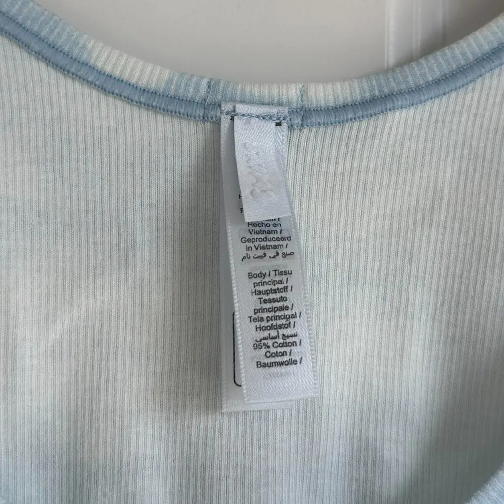 Skims Cotton Rib Tank in Blue Quartz Cloud Print, Size X-Small - Image 6