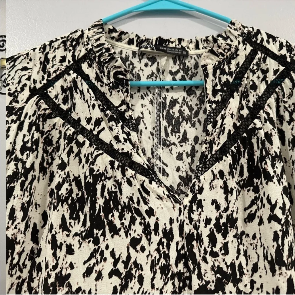 Zara Multicolor Lace Trim Midi Dress XS - Image 3