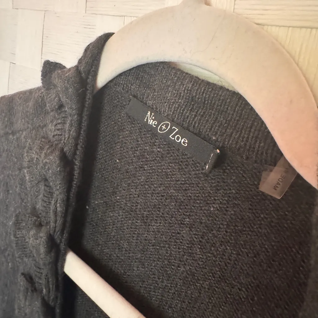 NIC+ZOE Charcoal Cardigan Sweater - Image 3