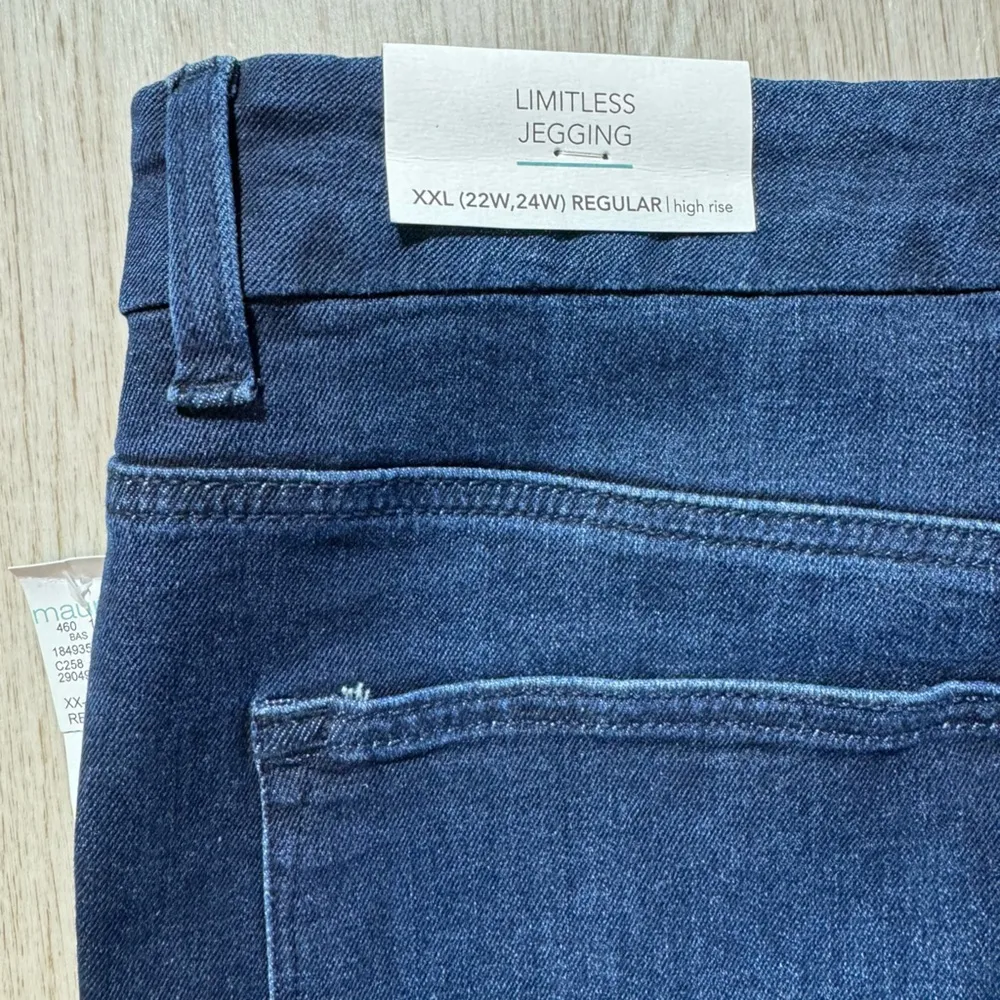 Maurices Limitless Jegging High Rise Stretch‎ Button Fly Dark Wash Denim 22W 24W - Image 3