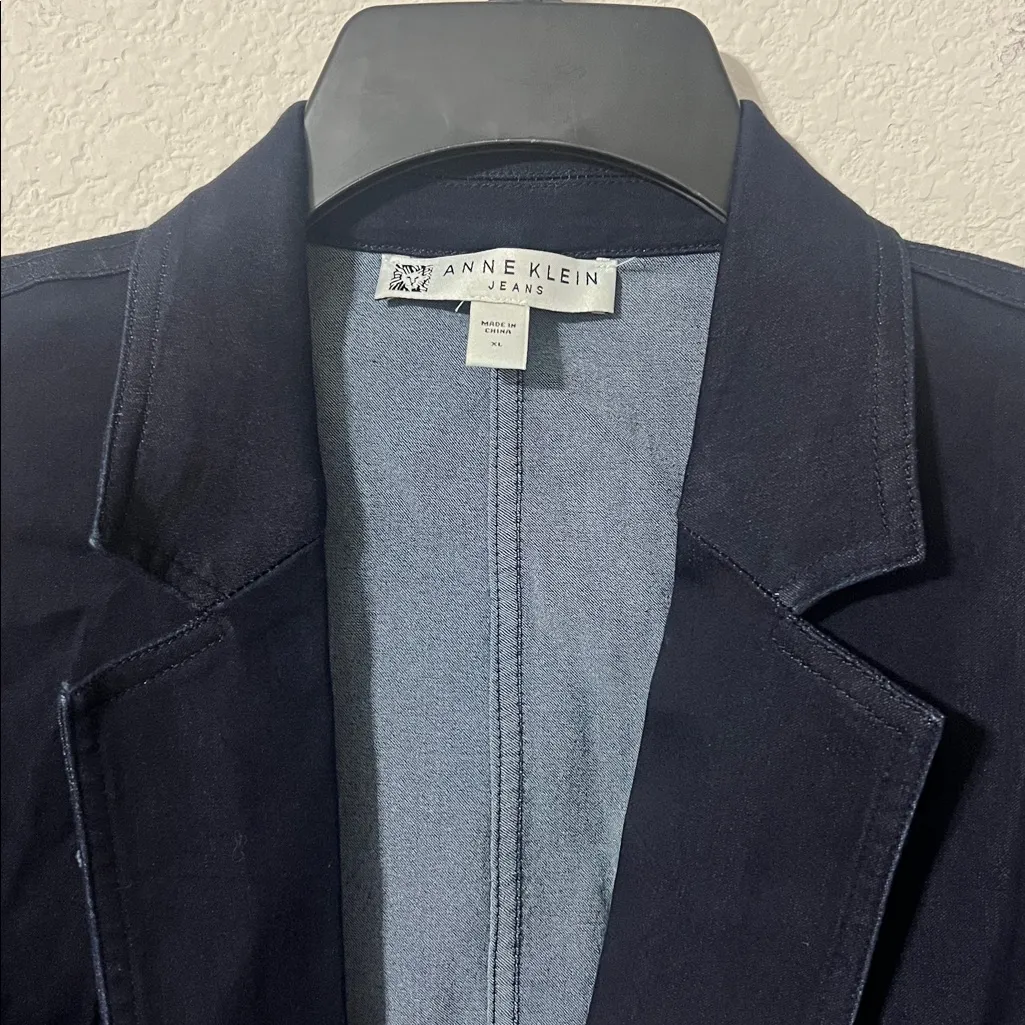 Anne Klein City Denim Faux Double Breasted Patch Pockets, Size XL, NEW - Image 5