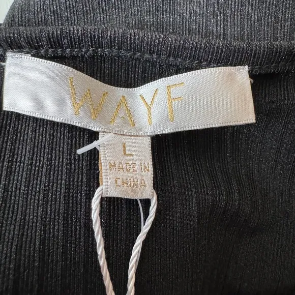 WAYF Ruched Top in Black Size‎ L NWT - Image 4