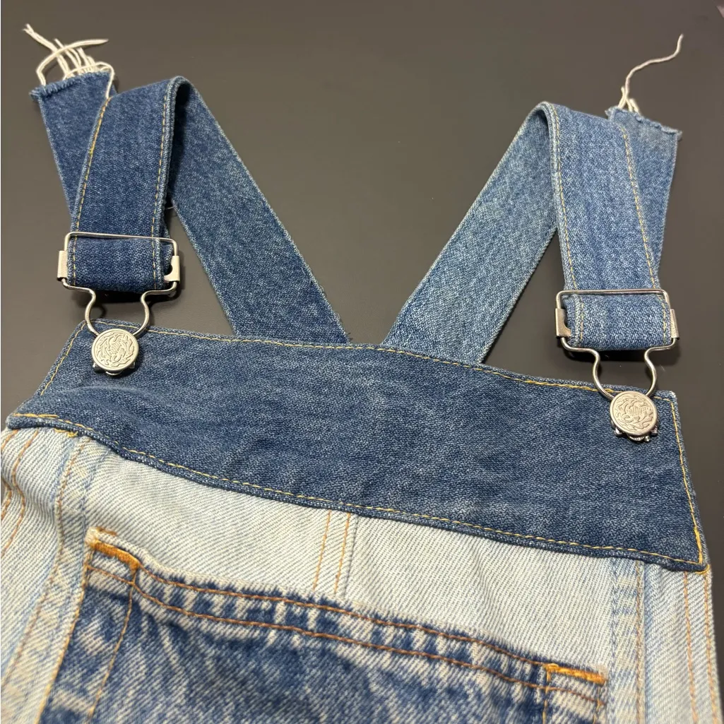 VINTAGE Patchwork Denim Overall Dress Blue Size undefined - Image 8