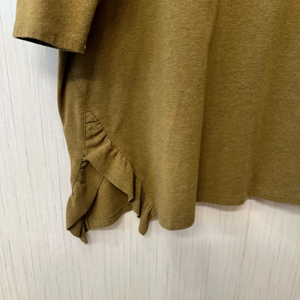 Garnet Hill Brown Boxy Relaxed Long Sleeve Tee - Image 4