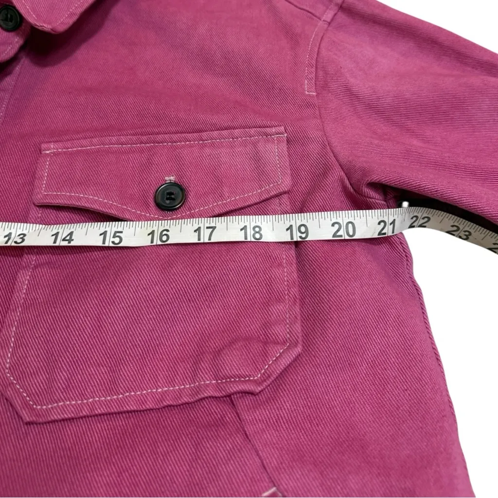 H&M Fuchsia Denim Utility Jacket - Image 6