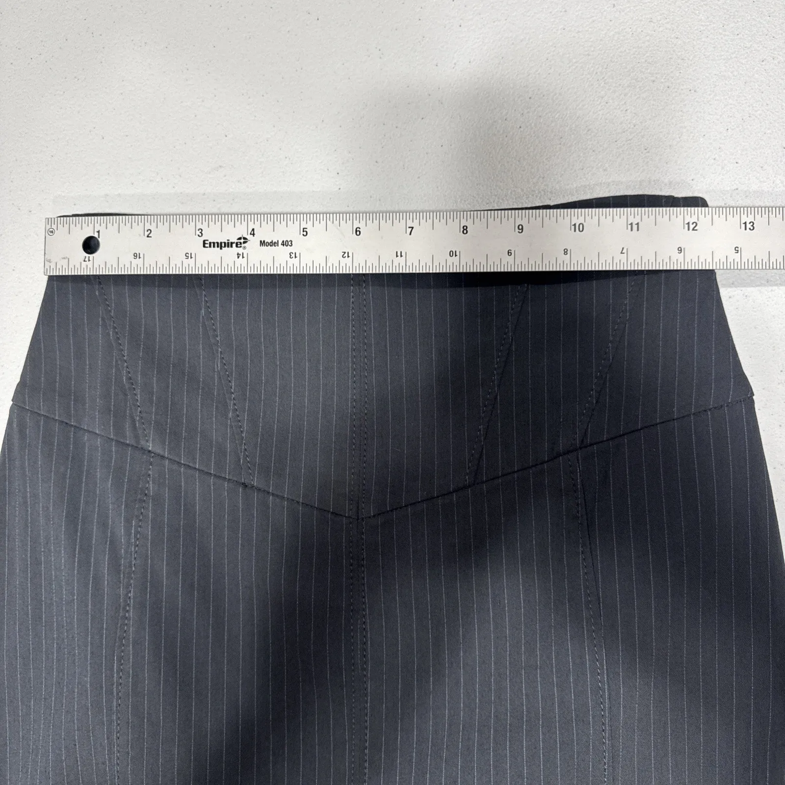 Express Design Studio Pencil Skirt Womens Sz 0 Gray Pinstripes High Rise Bodycon - Image 7