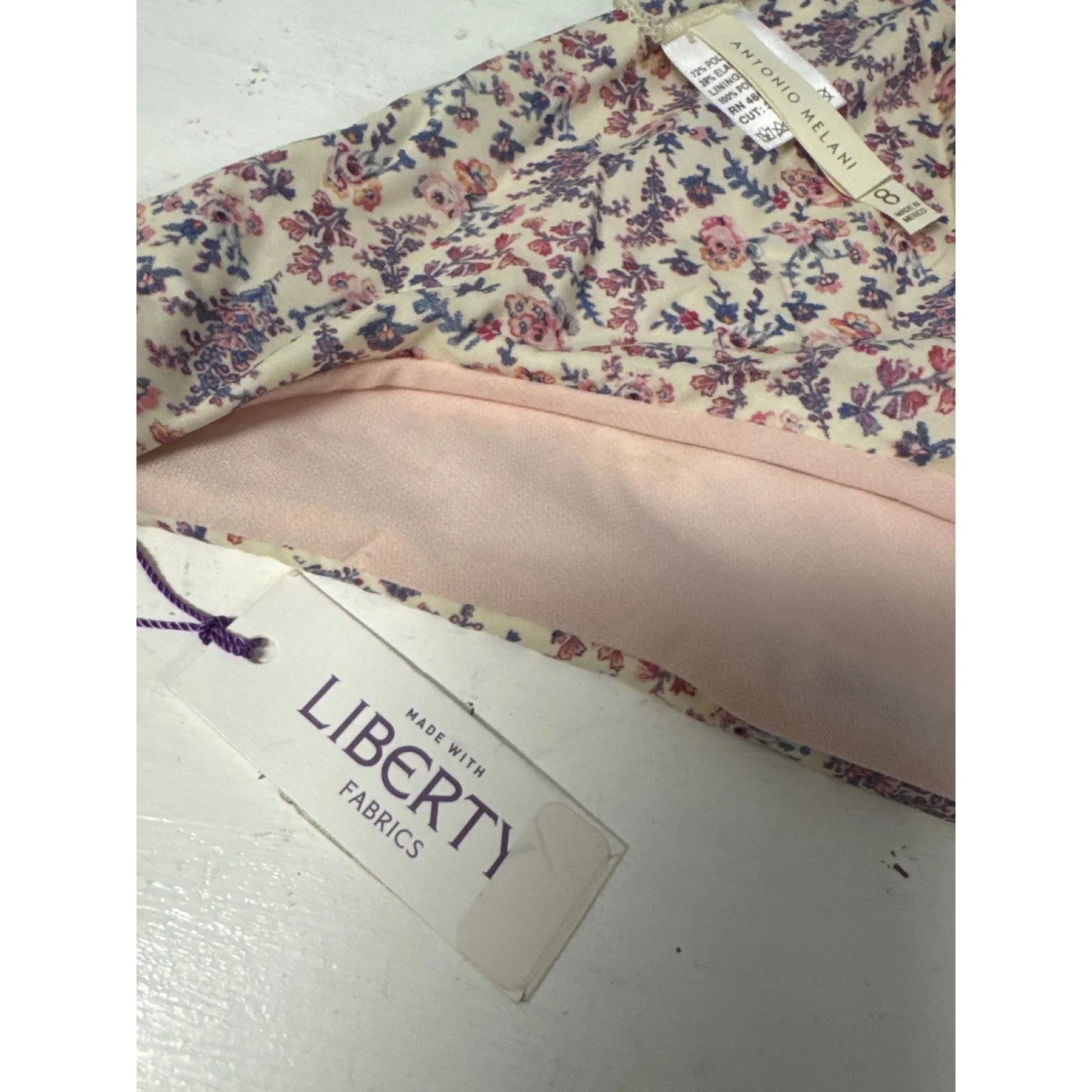 Antonio Melanie floral blush pink bikini‎ bottoms women's size 8 NWT - Image 8