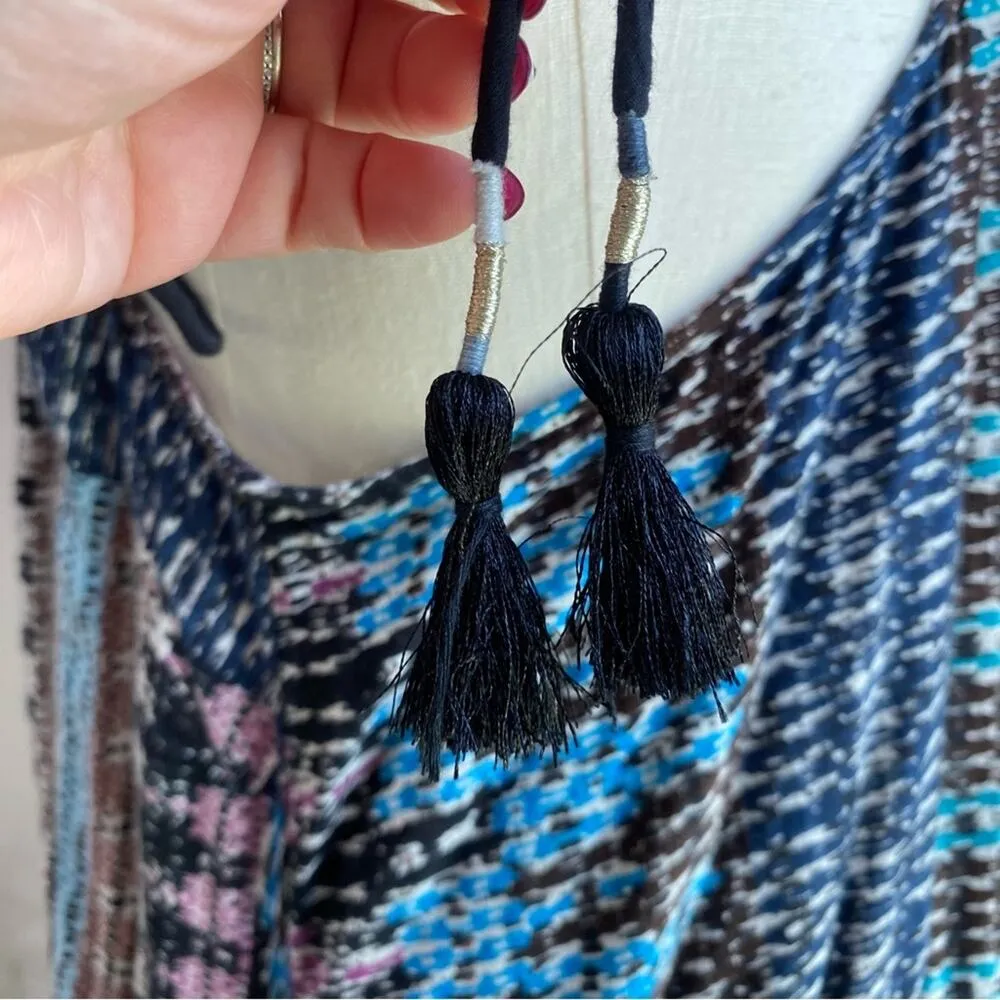 Anthropologie Bohemian Akemi + Kin Riviera Tasseled Midi Dress Sz Large - Image 10