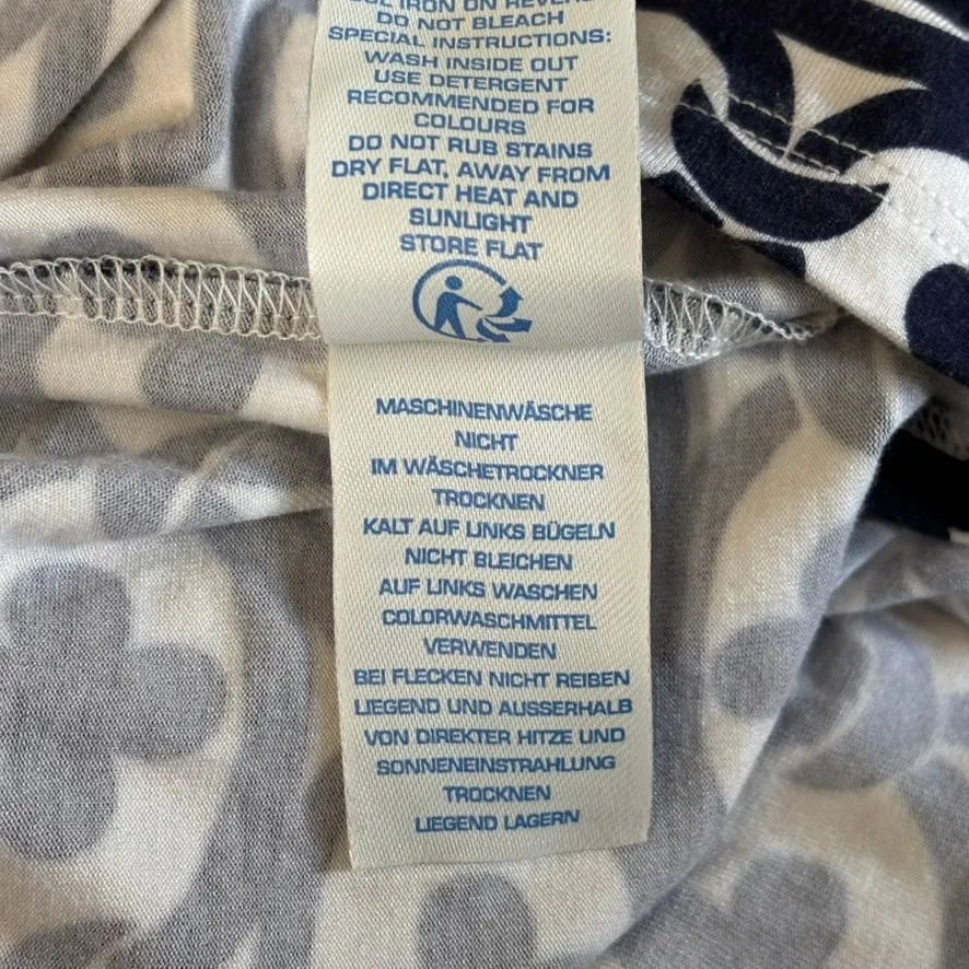 Boden Jersey Fit and Flare Wrap Dress‎ Size 6L Navy White Nautical Blue - Image 8