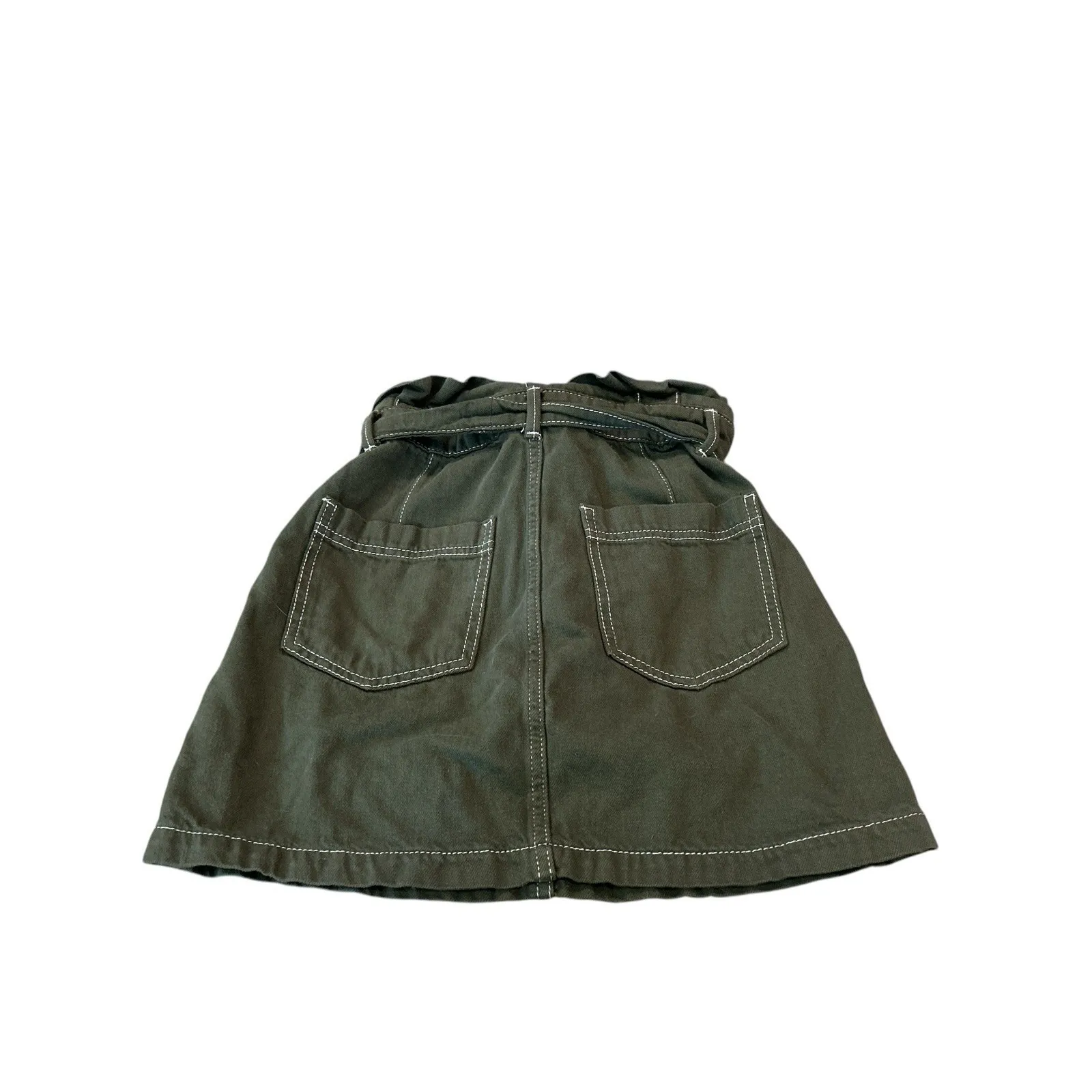 Free People Green In‎ The Grass Paper Waist Skirt Army Size 2 EUC - Image 3