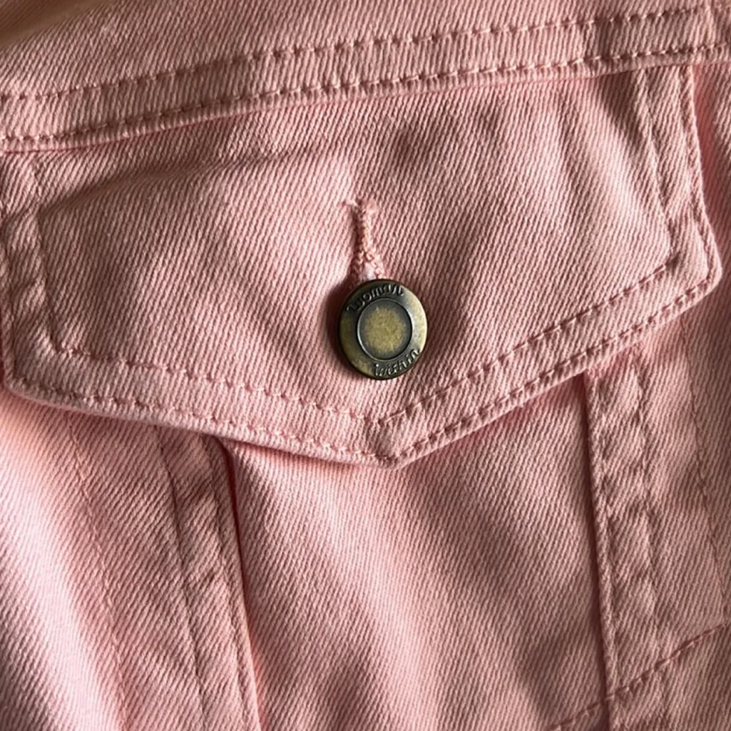 Woman Within Peachy Punk Jean Jacket Size 14W - Image 5