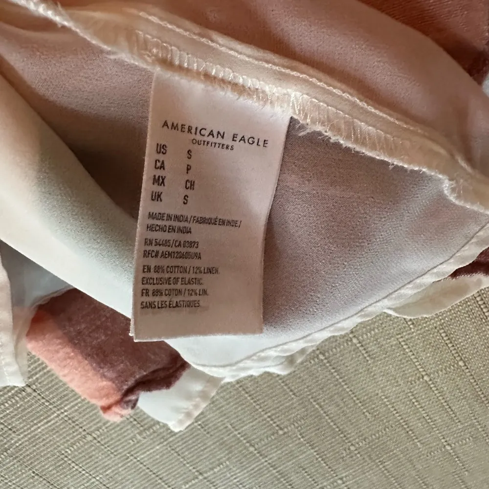 American Eagle MultiColored Stripe Serape Halter Mini Sundress Linen Size Small - Image 7