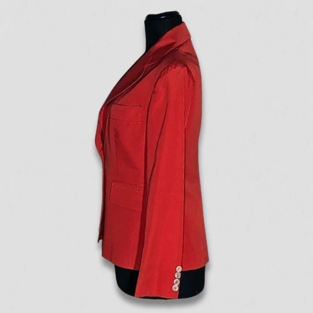 Evan Picone Red Linen Cotton Blazer Jacket Small - Image 3