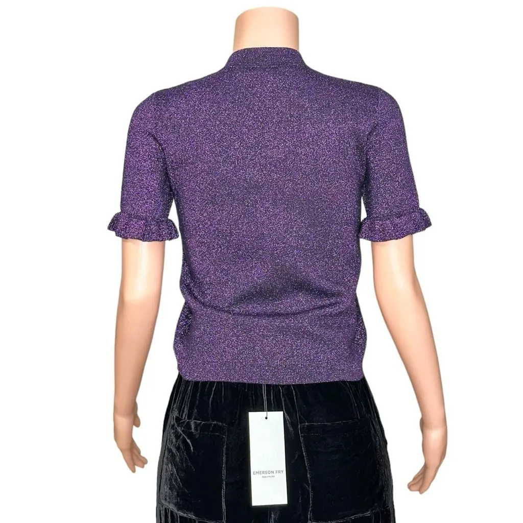 SÉZANE Chryssa Knit Jumper, Violet, XXS - Image 7