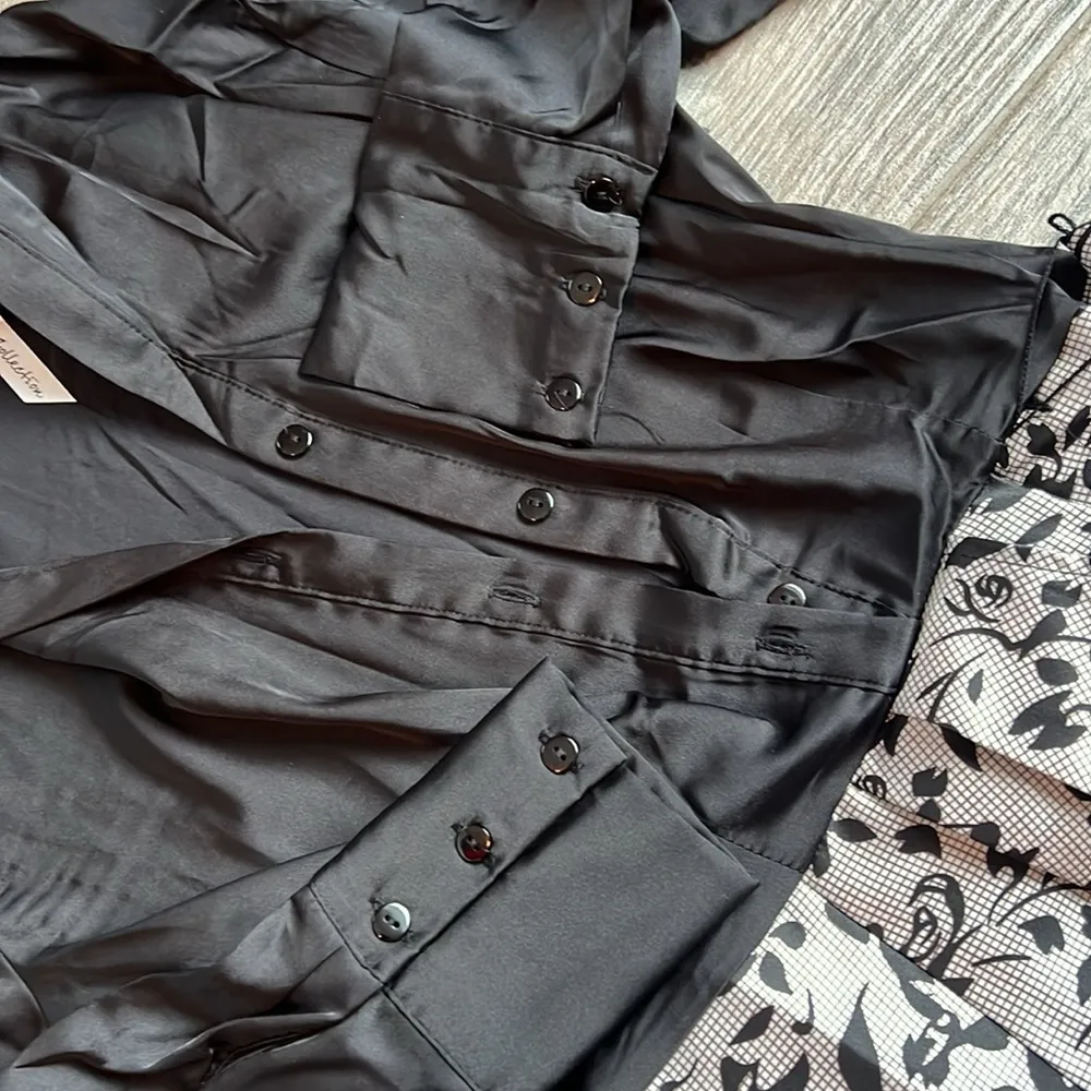 NY Collection Floral Red/Black High Low Semi Formal CASUAL Dress Size PS NWT #56 - Image 6