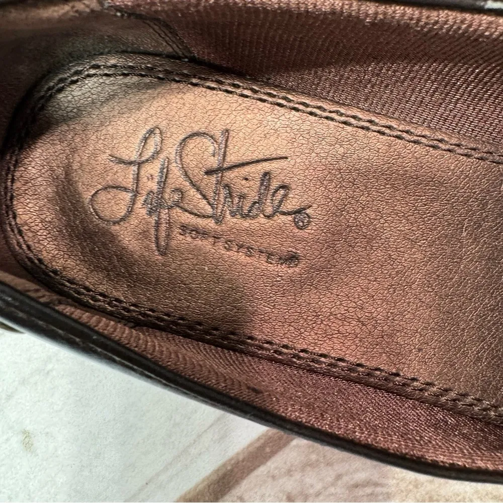 LifeStride Soft System Bahama Dark Brown Faux Alligator Block Heel Loafers - Image 10