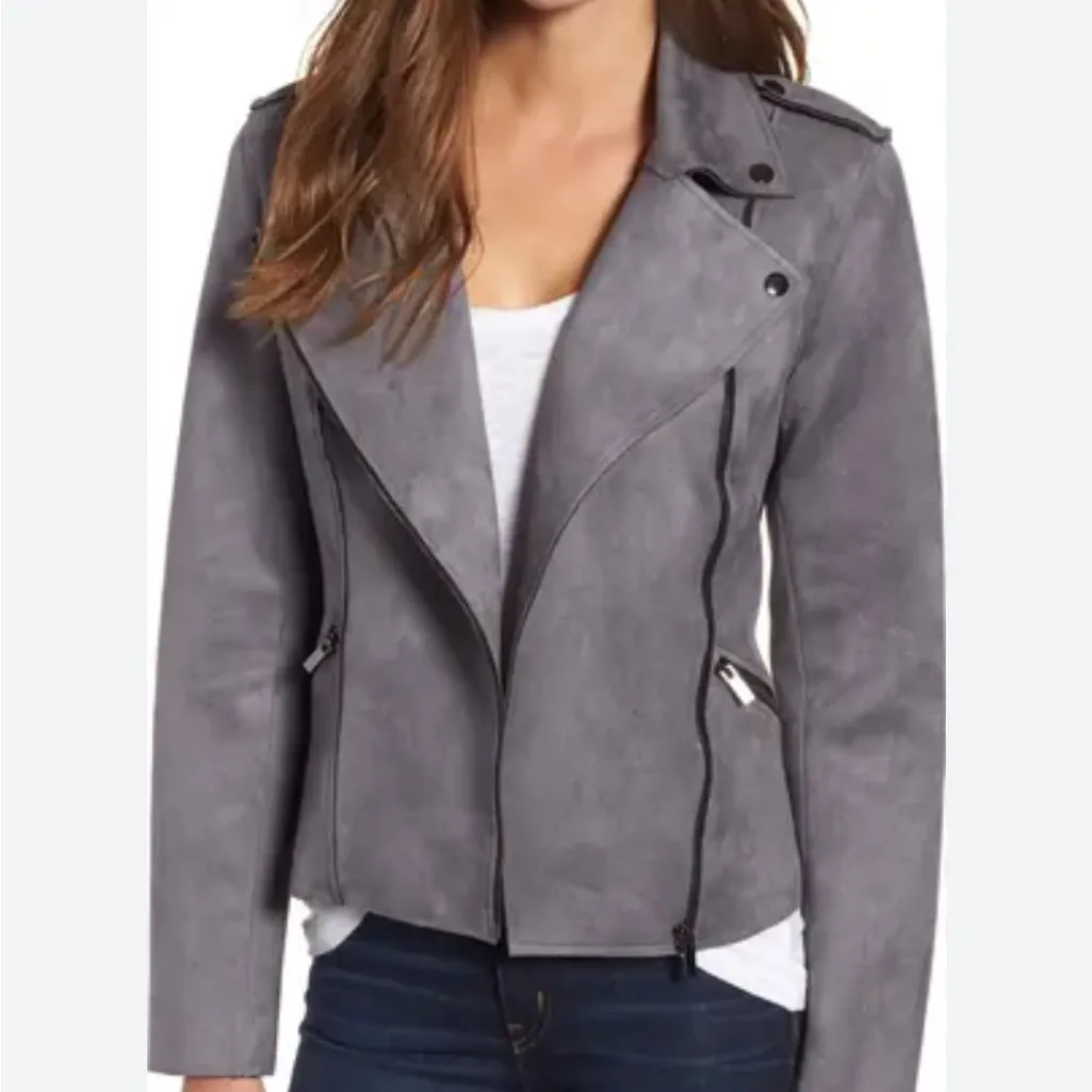 KUT from the Kloth Haddie Faux Suede
Gray Moto Jacket - Image 2