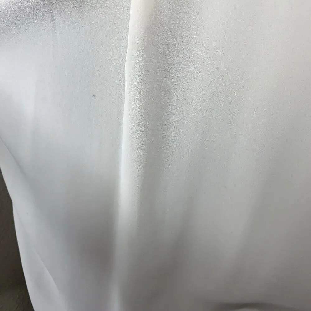 Wool Sweater Front Shirt Sheer Ivory Back Oversized Long Sleeve Sz S - Image 6