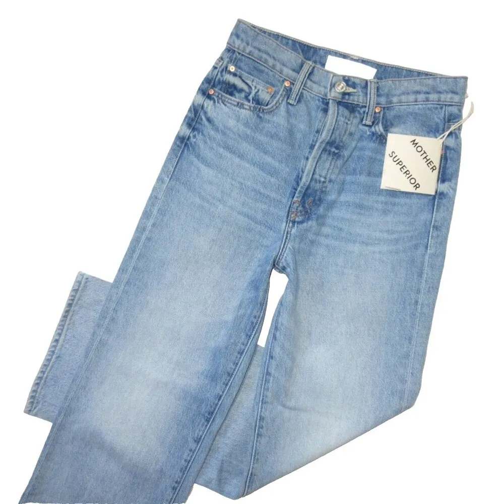NWT Mother The Rambler Ankle in Bucket List Wide Leg Crop Jeans 25 Blue Size 26 - Image 2