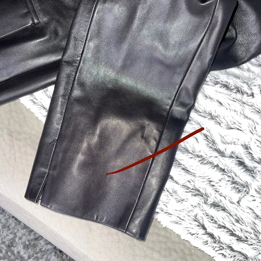 Alexander Wang Leather Boxy Oversized Blazer in Black - Image 16