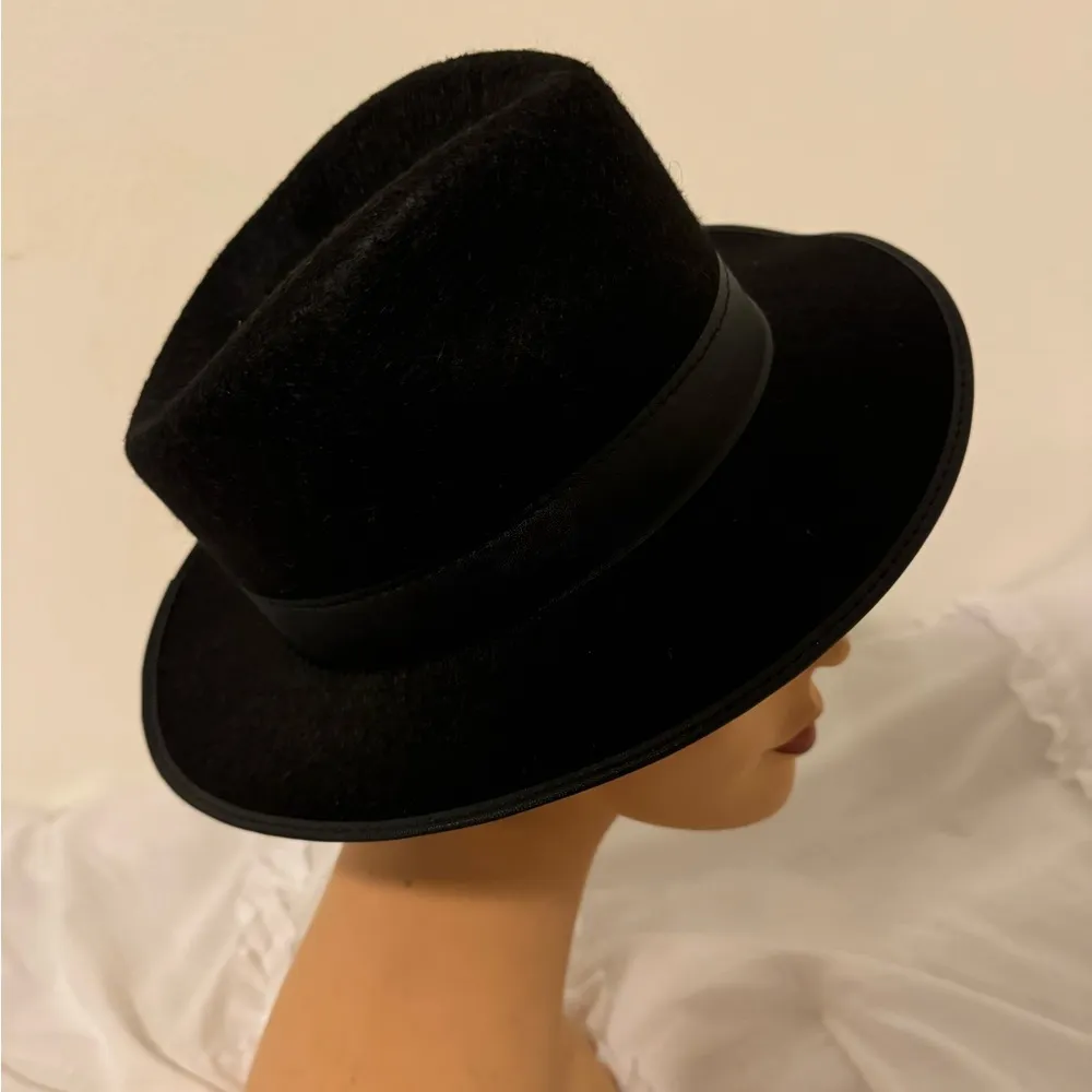 BLACK PERMALUX SMALL BRIM FEDORA HAT BLUES BROS GANGSTER MARDI GRAS - Image 5