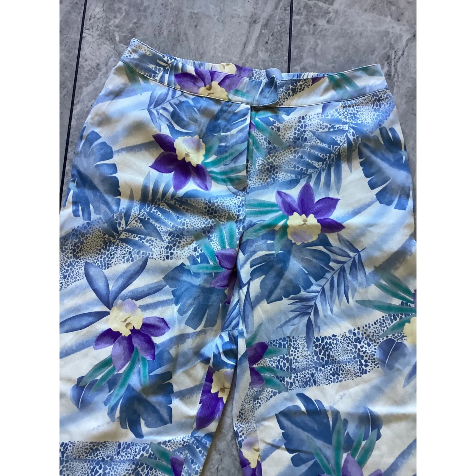 August Silk Women's Silk Floral Print Wide Leg Pants Size S - Image 2