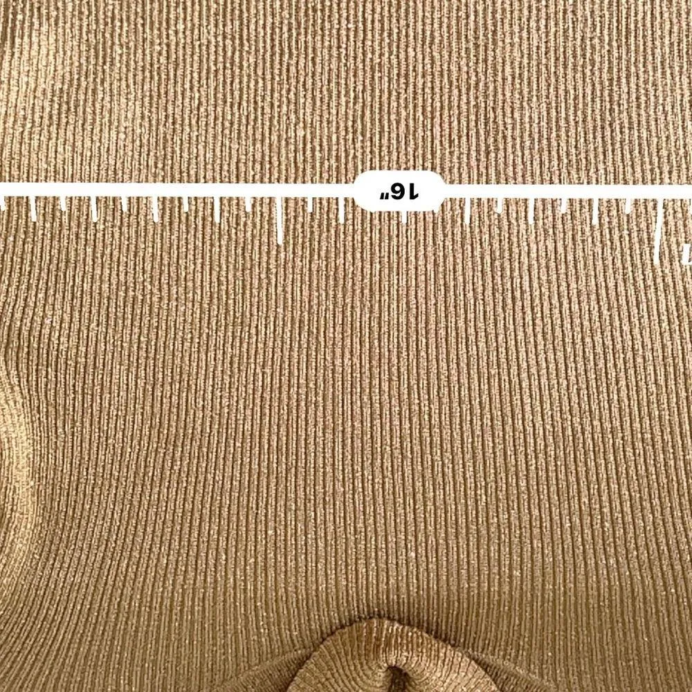 Lauren  Gold Metallic Turtleneck Size M - Image 9