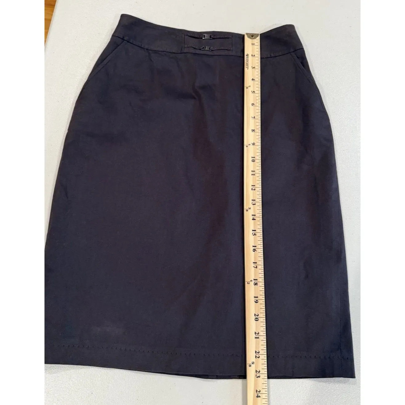 Tahari Pencil Skirt Womens 6 Brown Pockets Workwear Career Business Norm Travel - Image 5