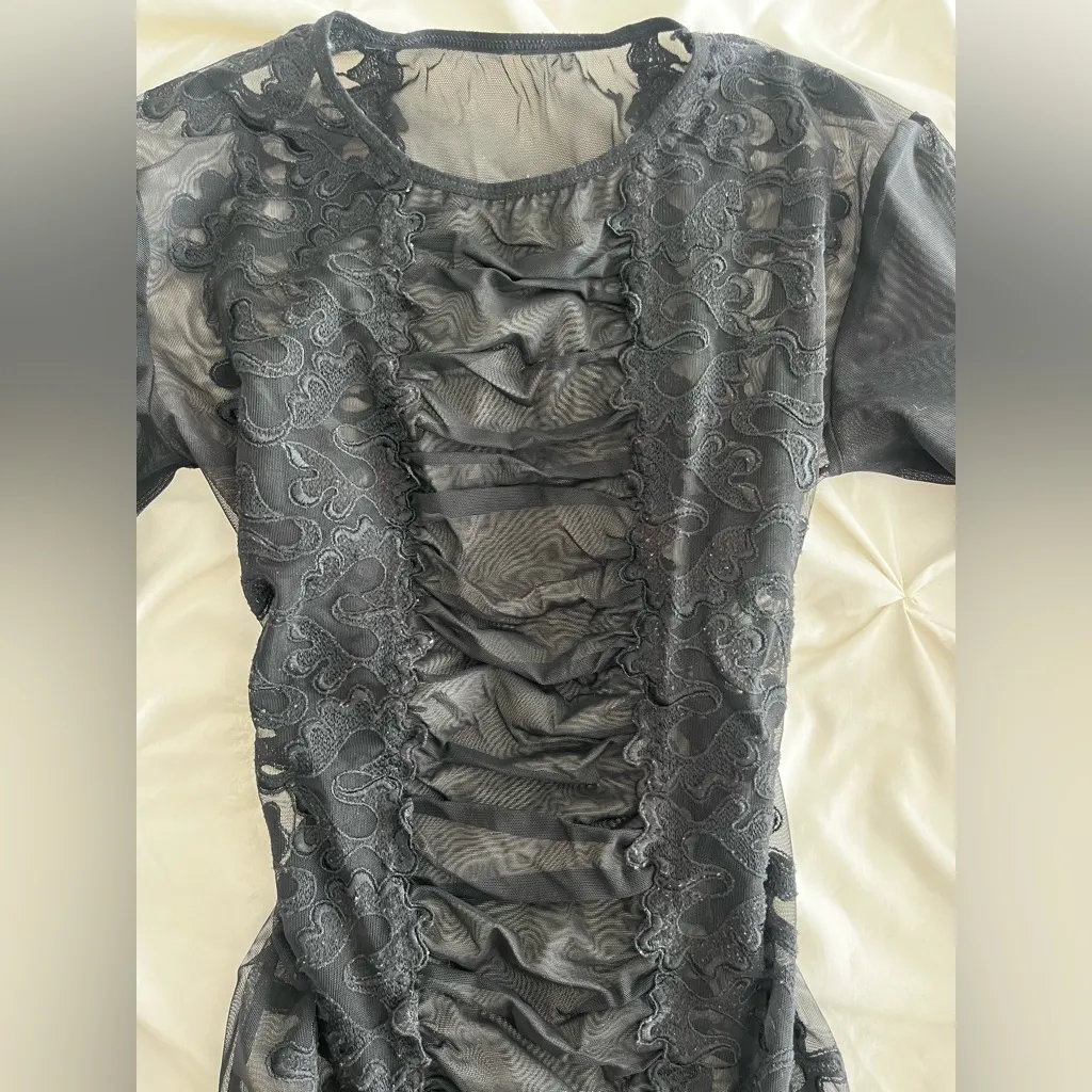 Chic Black Sheer Lace Bodysuit - Image 4