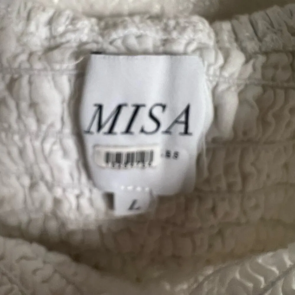 MISA Abelia White Eyelet Cropped Square Neck Sleeveless Top Size M - Image 13