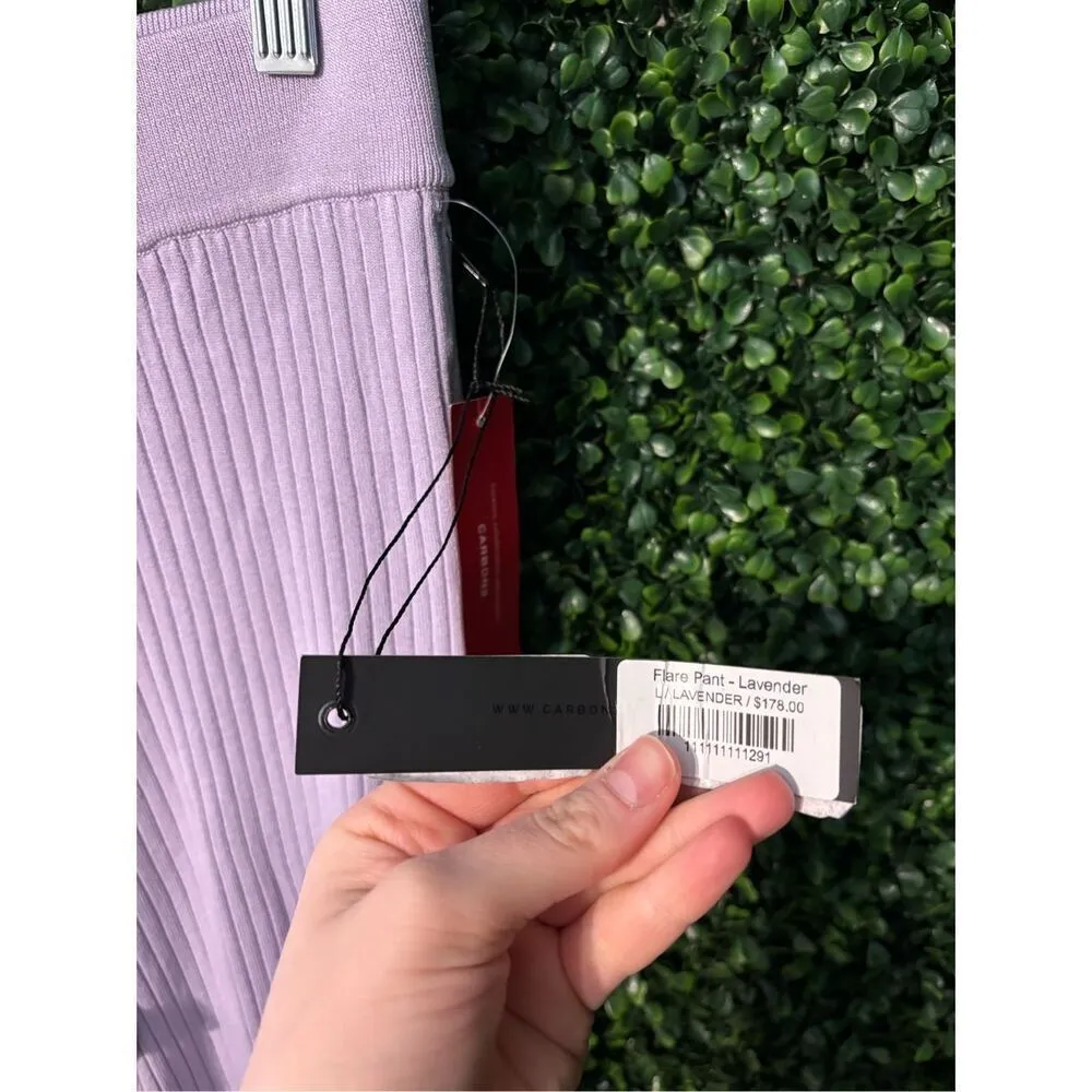 Carbon38 Purple Knit Flared Lounge Pants Sz Large NWT - Image 3