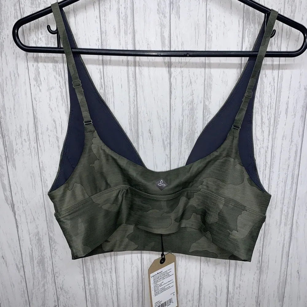 Womens Size S Prana Layna Brami Bralette Sports Bra Sage Camo NWT - Image 5