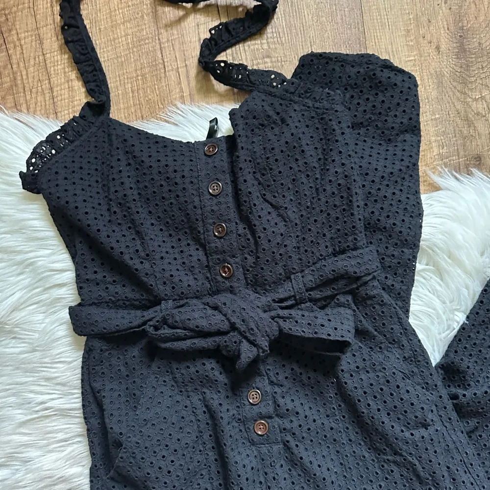 MAJORELLE Amanda Eyelet Halter Jumpsuit In Black - Image 3