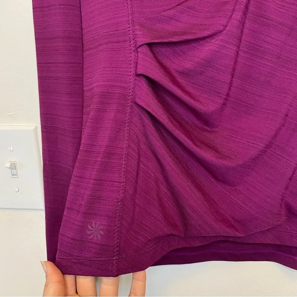 ATHLETA Pacifica Quarter Zip Wrap Front Active Layering Top Purple/Pink Medium - Image 7