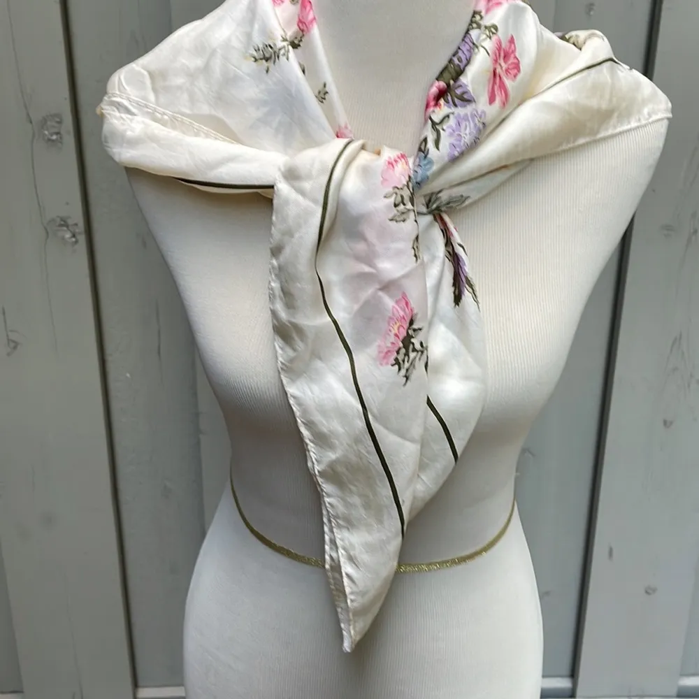 Club 7 Echo Floral Silk Scarf Purple - Image 9