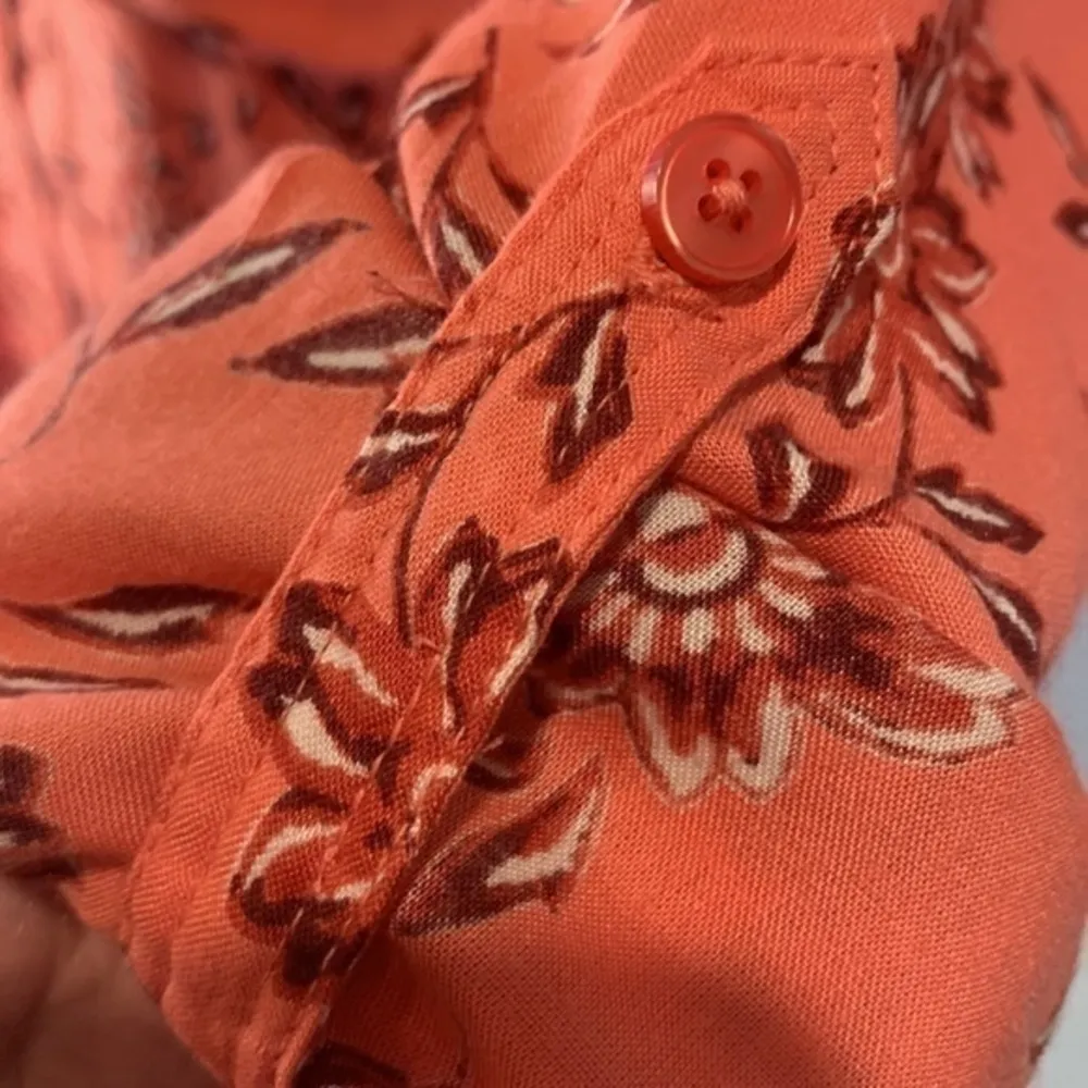 NWT Woman Within button front utility shirt floral roll tab sleeves 18/20 L - Image 5