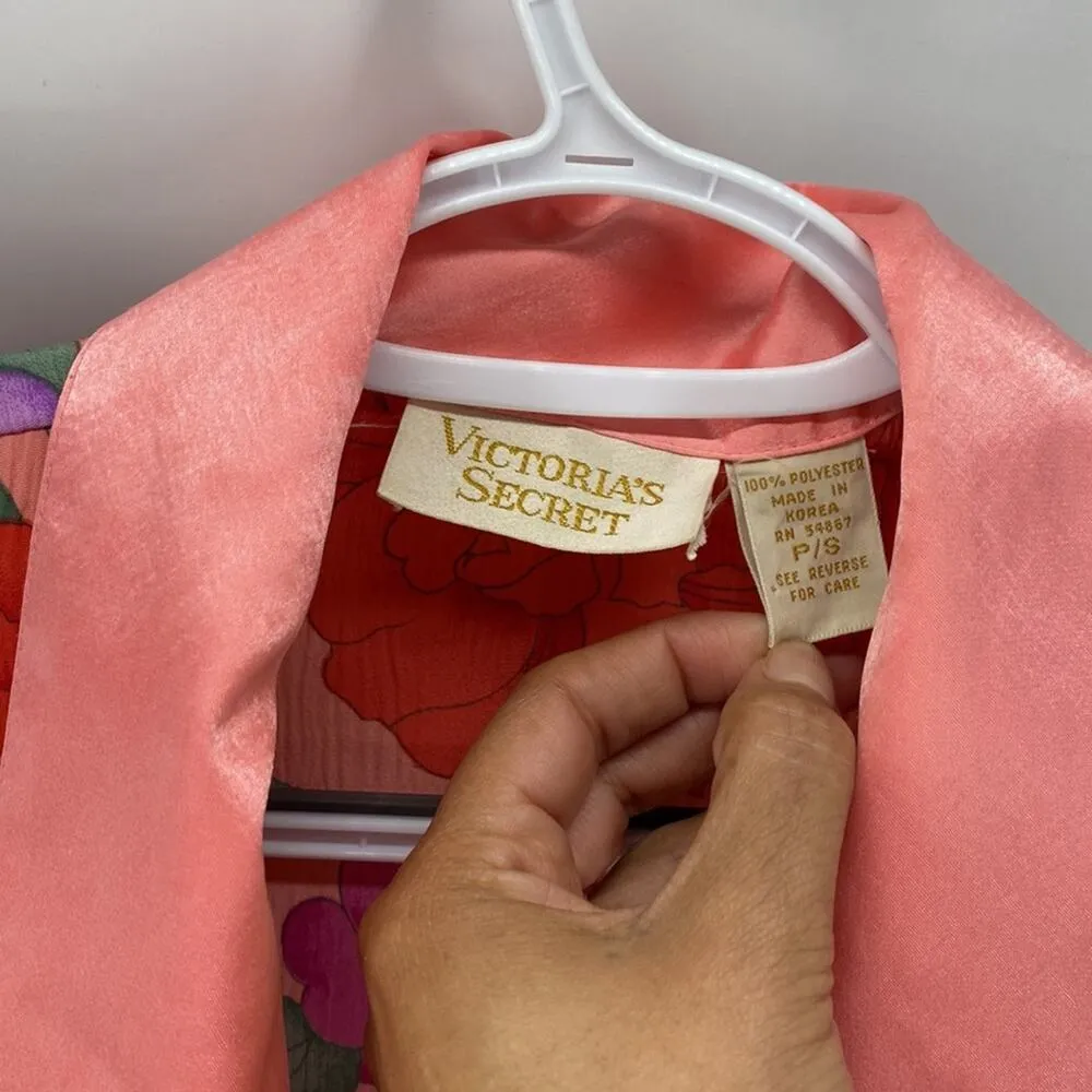 Vintage Victoria’s Secret Gold Label Pink Floral Night Shirt Pajama oversized S - Image 2