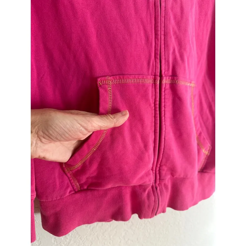 Coogi Luxury Pink Gold Hoodie Full Zip Front Medium Embroidered Logo Streetwear - Image 10