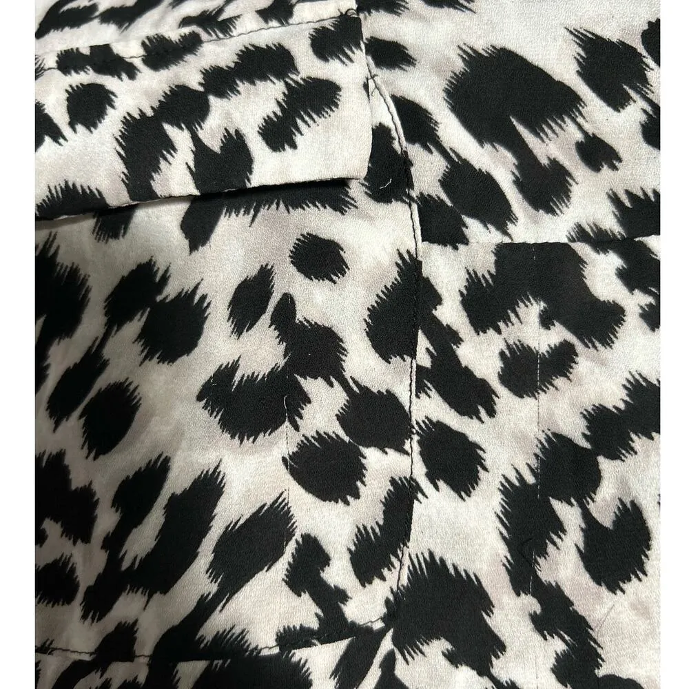 Dalia‎ Collection Black Gray High Low Long Sleeve Button Up Blouse Size XL - Image 3