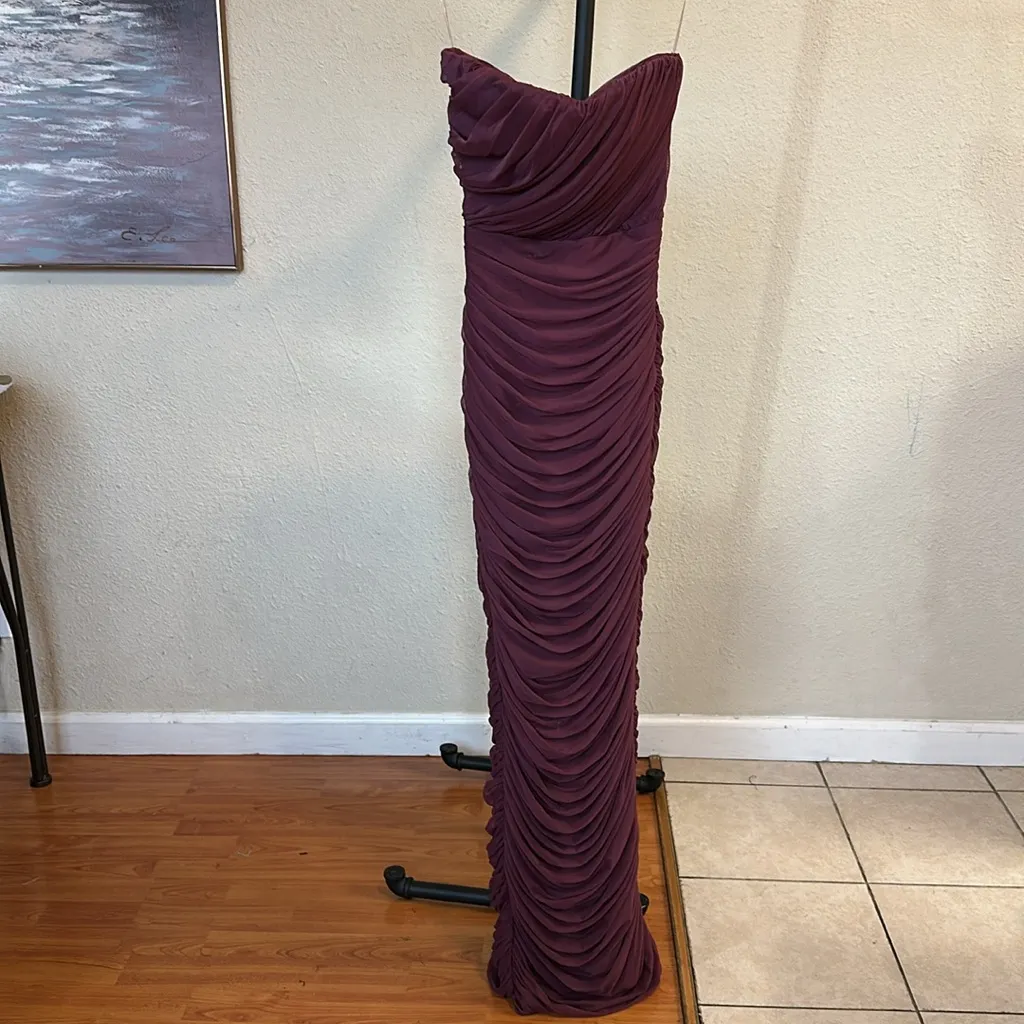 House of CB Sapphire Wine Gathered Maxi Dress NWOT size XS   $239‎ - Image 2