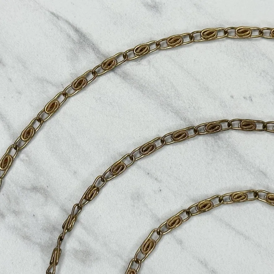 Skinny Gold Tone Swirl Chain Link Purse Handbag Replacement Strap ✨ - Image 4