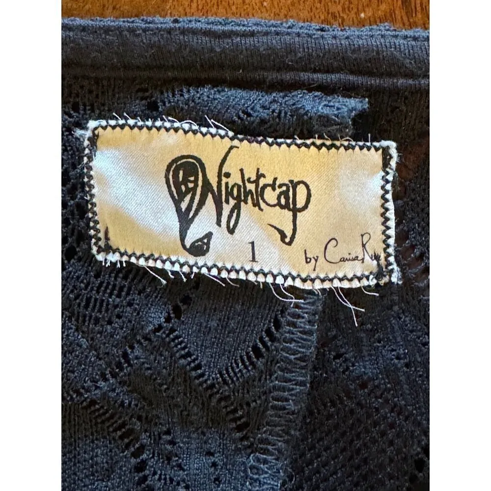 Nightcap Victorian Deep Black V‎ Neck Short Sleeve Lace Pencil Dress Size XS - Image 10