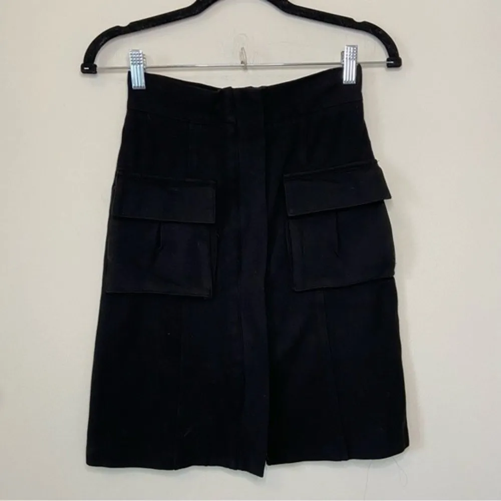 Ponte Rana Black Pencil Utility Cargo Full Zip Skirt Sz 2 - Image 6