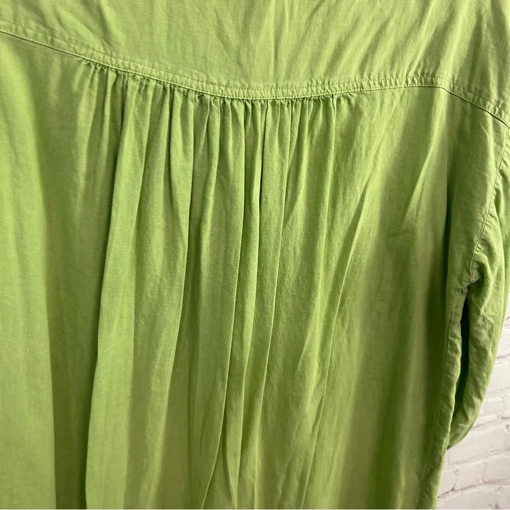 YFB Young Fabulous and Broke linen blend shirt dress lime green size XS chic - Image 4