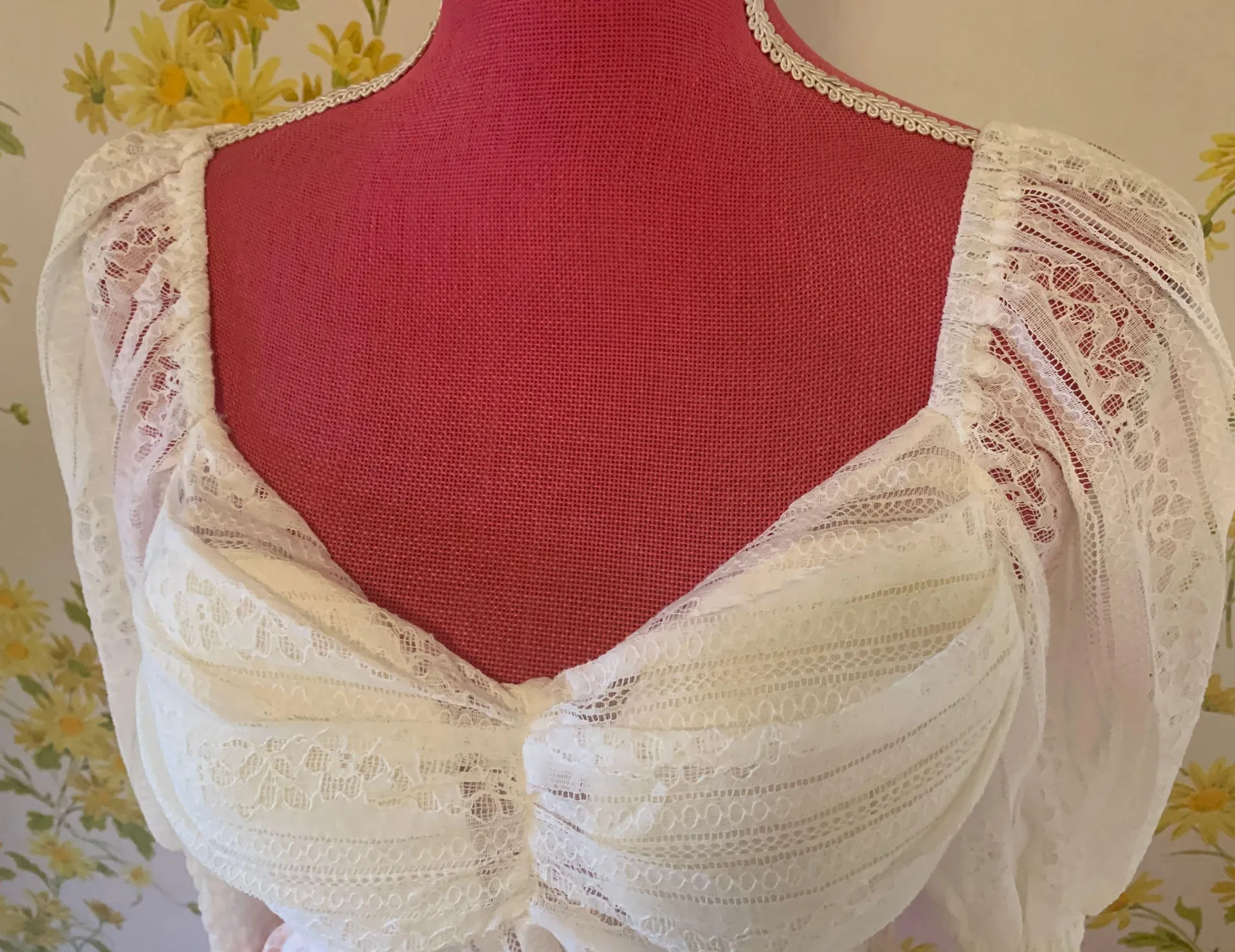 Long Sleeve White Lace Top - Image 3